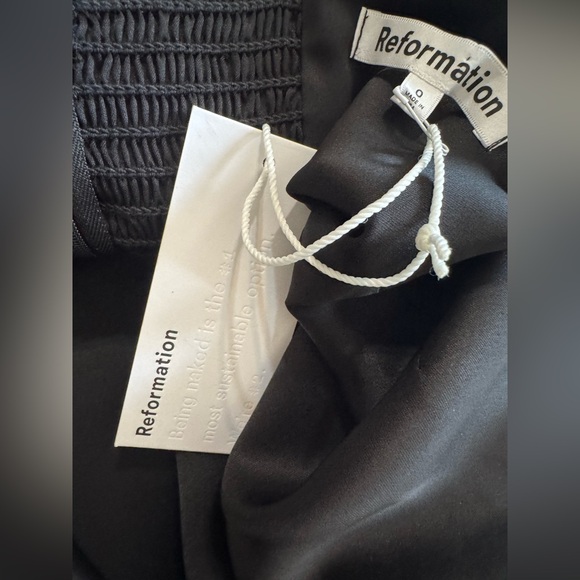 New Reformation Kacia Satin Bow Strap Dress - Picture 14 of 16